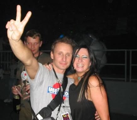 Old photograph of Jason Midro giving a peace sign at a club night