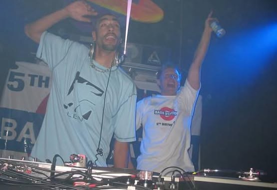 Old photograph of Jason Midro DJing at a Bass Station 5th birthday event