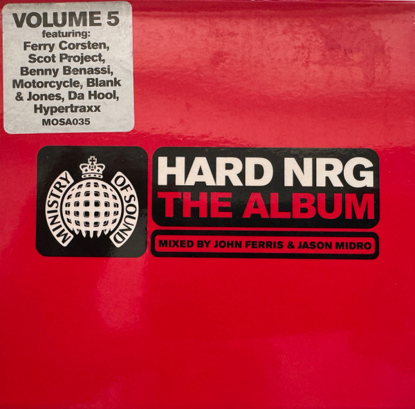 Hard NRG The Album Vol. 5 cover, red, mixed by John Ferris and Jason Midro